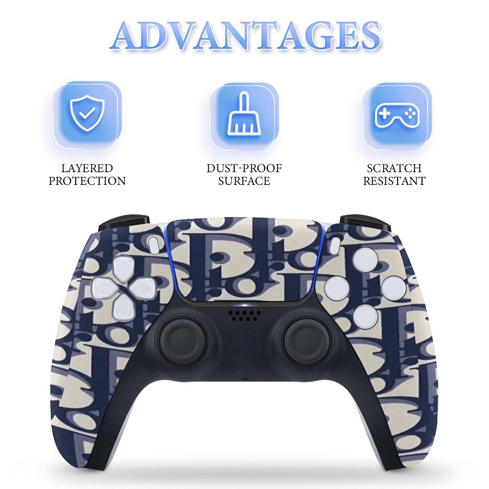 Gamer Wraps "Dior" Sticker Set for PS5 Slim Controller and Console (Digital Edition)