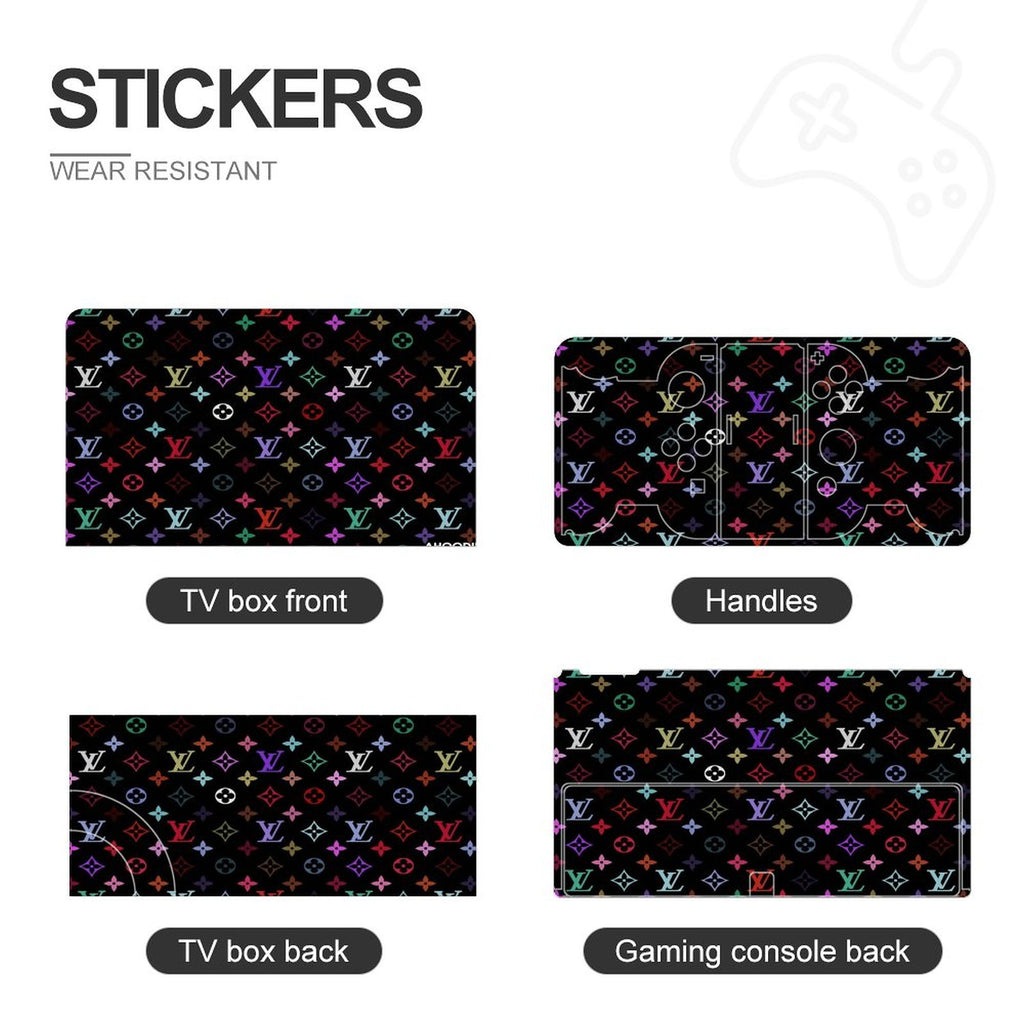 Gamer Wraps "Lui V" Sticker Set for Nintendo Switch OLED Console, Controllers, and Dock