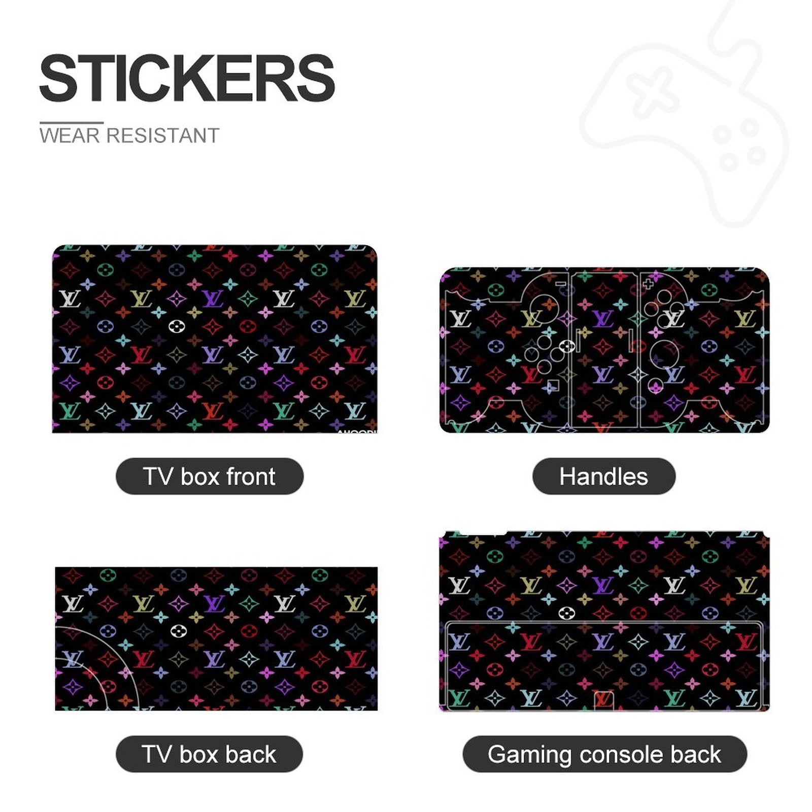 Gamer Wraps "Lui V" Sticker Set for Nintendo Switch OLED Console, Controllers, and Dock