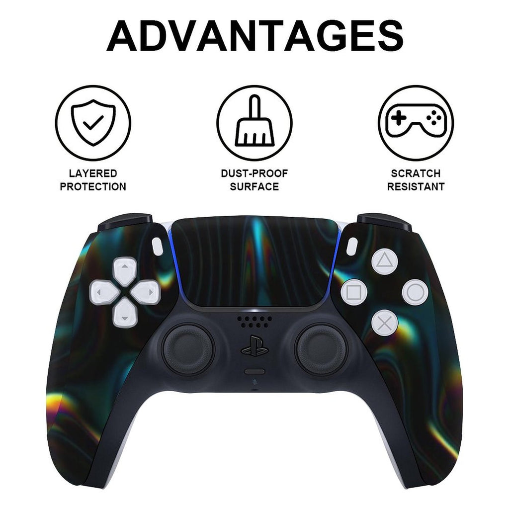 Gamer Wraps "Liquid Swirl" Sticker Set for PS5 Controller and Console (Digital Edition)
