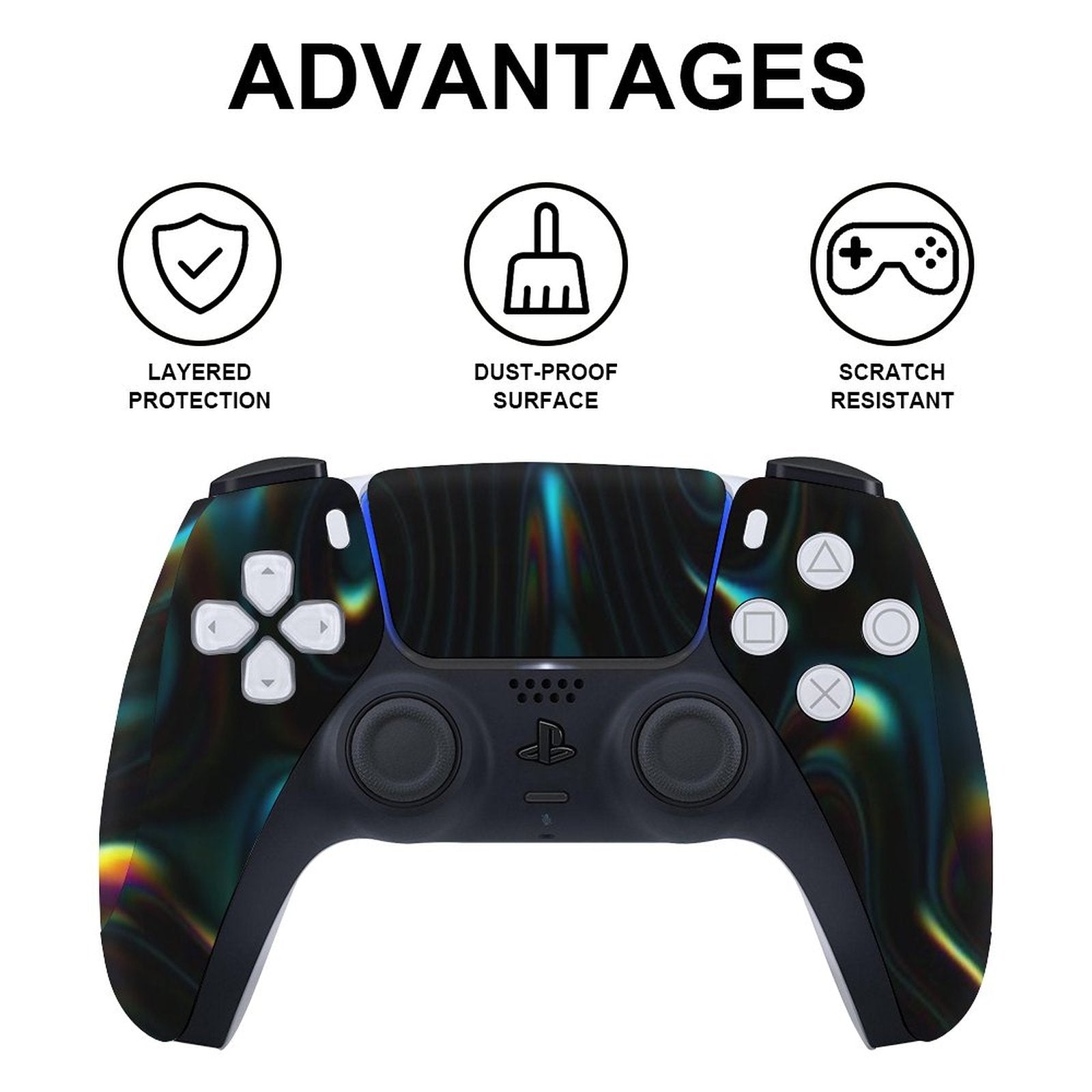 Gamer Wraps "Liquid Swirl" Sticker Set for PS5 Controller and Console (Digital Edition)