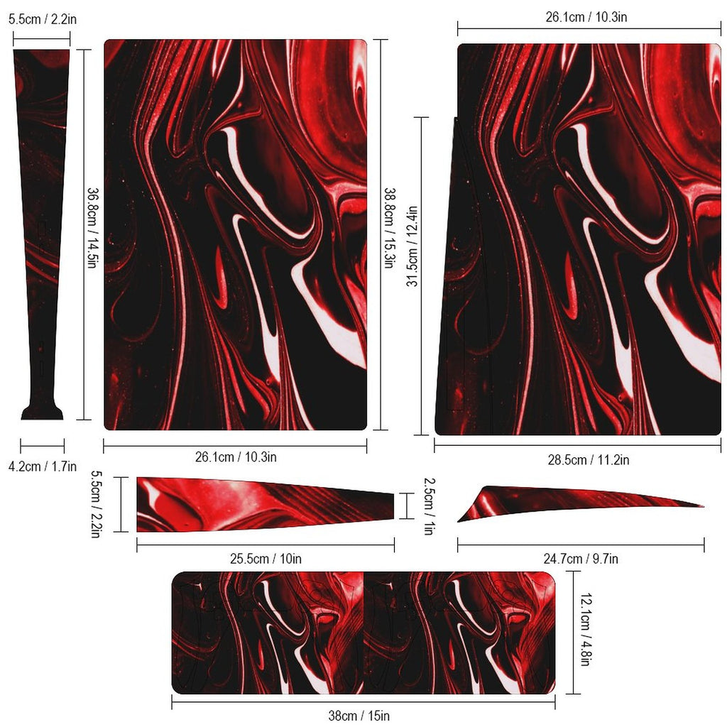 Gamer Wraps "Metallic Marble" Sticker Set for PS5 Controller and Console (Dis Version)