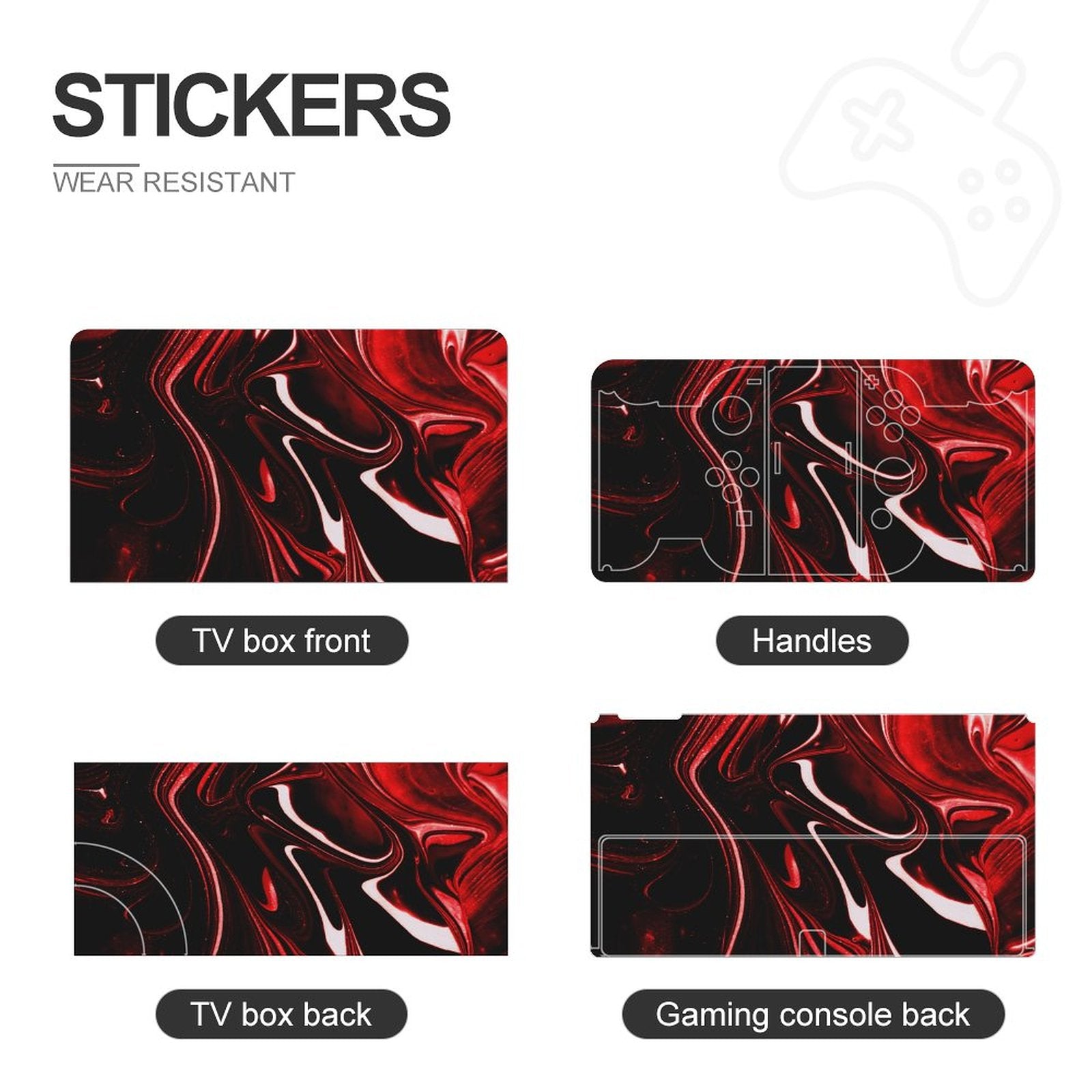 Gamer Wraps "Metallic Marble" Sticker Set for Nintendo Switch OLED Console, Controllers, and Dock
