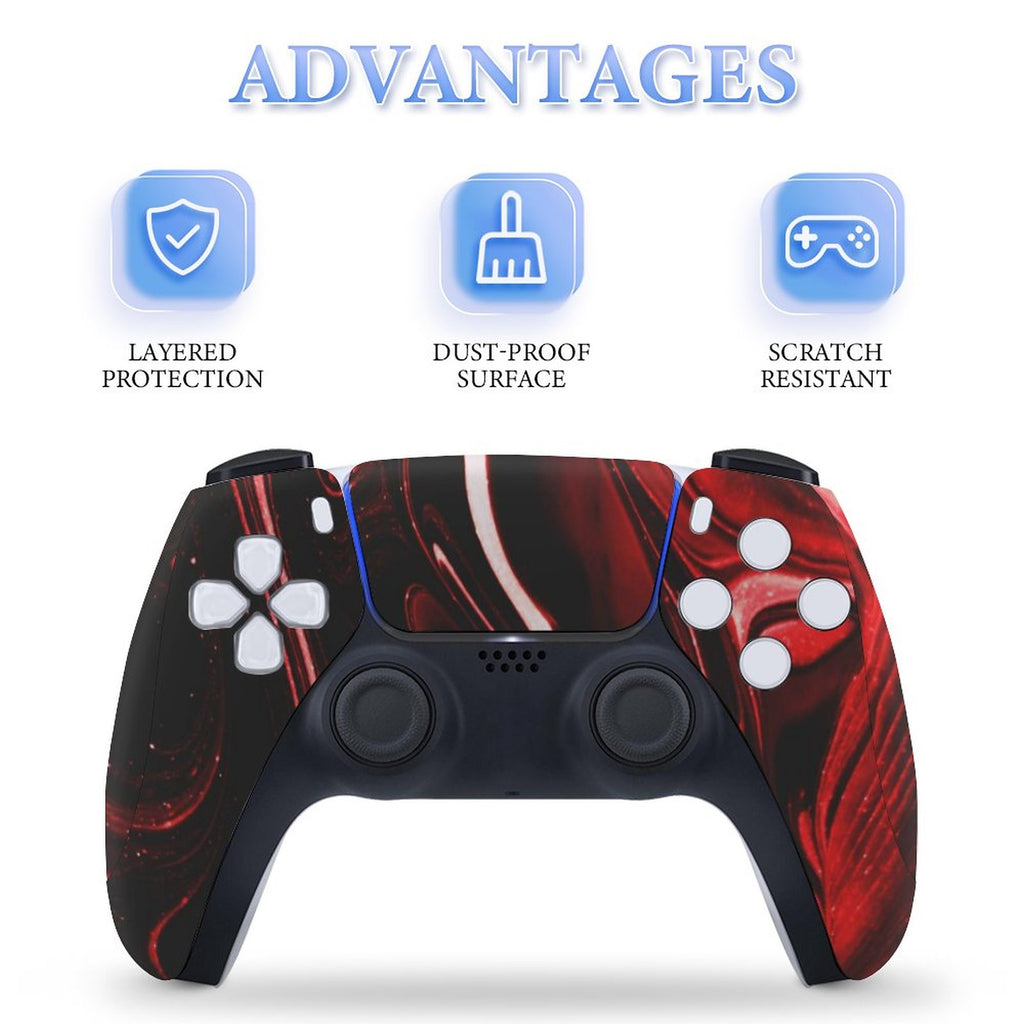 Gamer Wraps "Metallic Marble" Sticker Set for PS5 Slim Controller and Console (Digital Edition)
