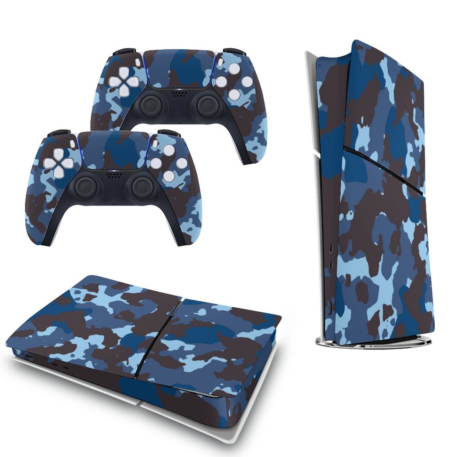 Gamer Wraps "Midnight Storm" Sticker Set for PS5 Slim Controller and Console (Digital Edition)