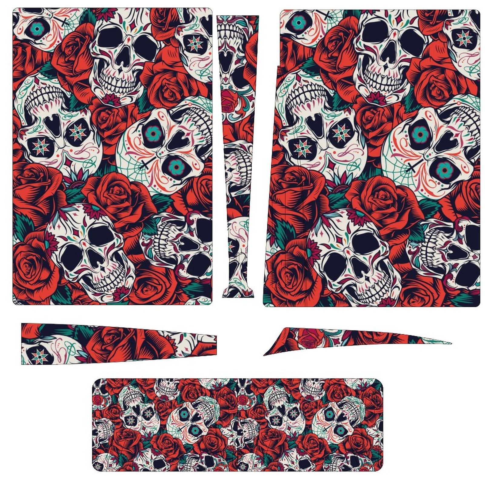 Gamer Wraps "Sugar Skull and Roses" Sticker Set for PS5 Controller and Console (Dis Version)