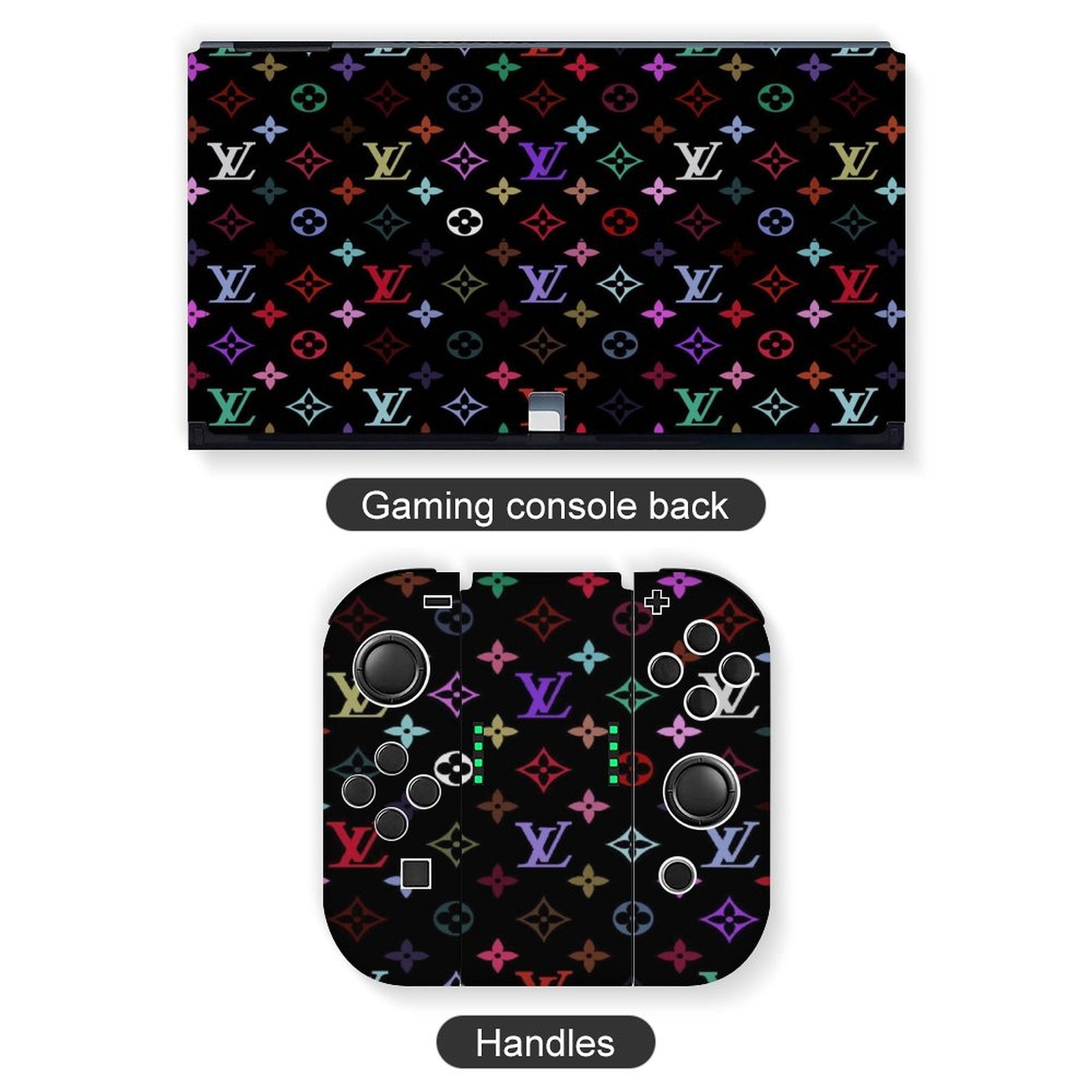 Gamer Wraps "Lui V" Sticker Set for Nintendo Switch OLED Console, Controllers, and Dock