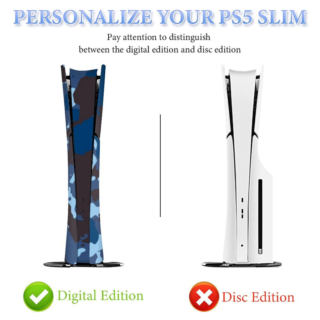 Gamer Wraps "Midnight Storm" Sticker Set for PS5 Slim Controller and Console (Digital Edition)