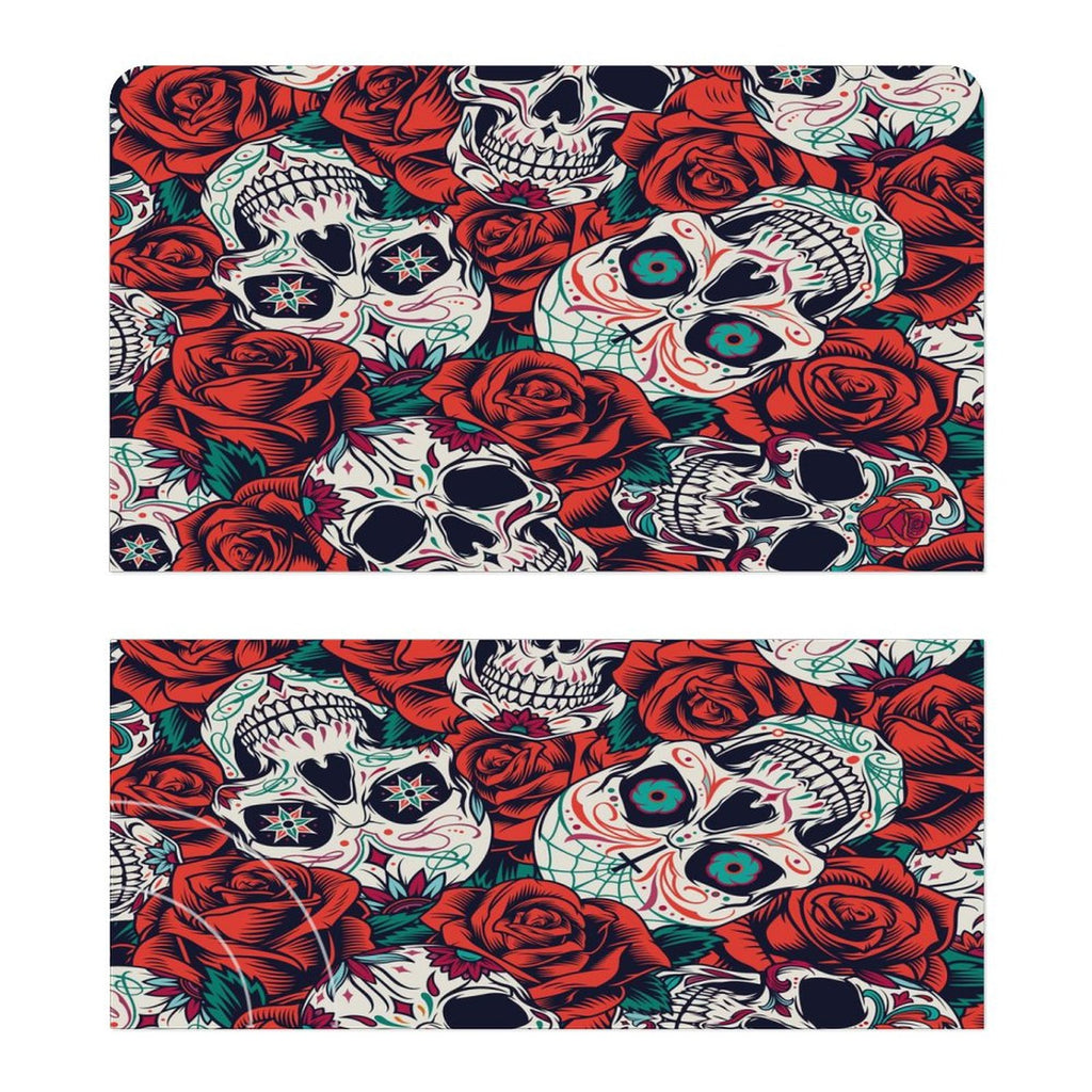 Gamer Wraps "Sugar Skull and Roses" Sticker Set for Nintendo Switch OLED Console, Controllers, and Dock