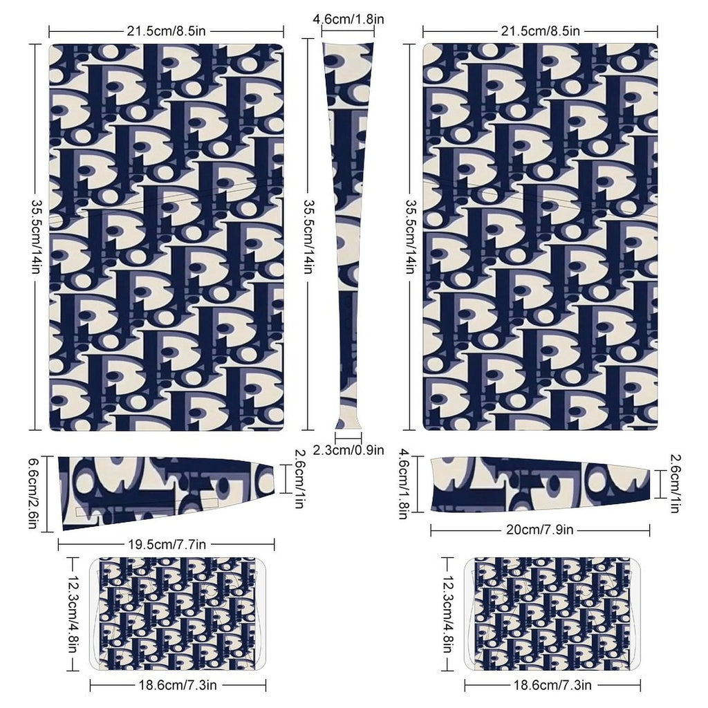 Gamer Wraps "Dior" Sticker Set for PS5 Slim Controller and Console (Digital Edition)