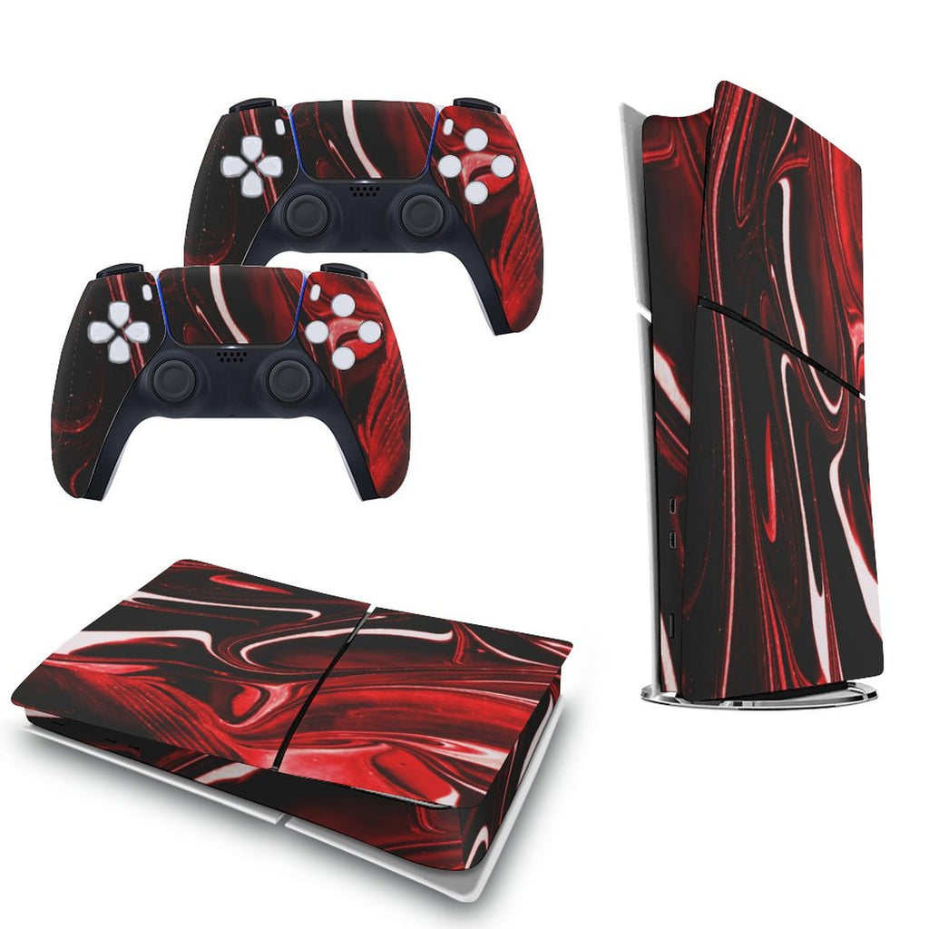 Gamer Wraps "Metallic Marble" Sticker Set for PS5 Slim Controller and Console (Digital Edition)