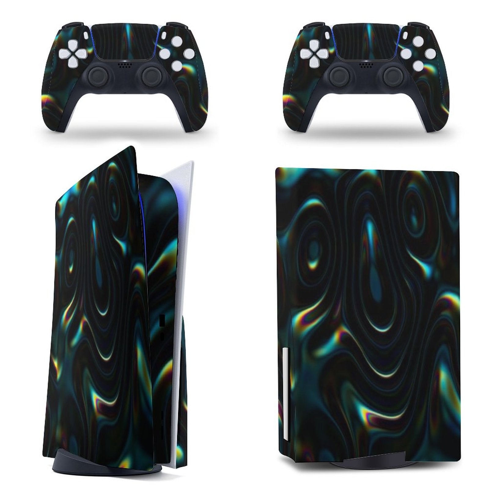 Gamer Wraps "Liquid Swirl" Sticker Set for PS5 Controller and Console (Dis Version)