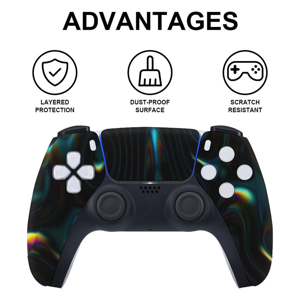 Gamer Wraps "Liquid Swirl" Sticker Set for PS5 Controller and Console (Dis Version)