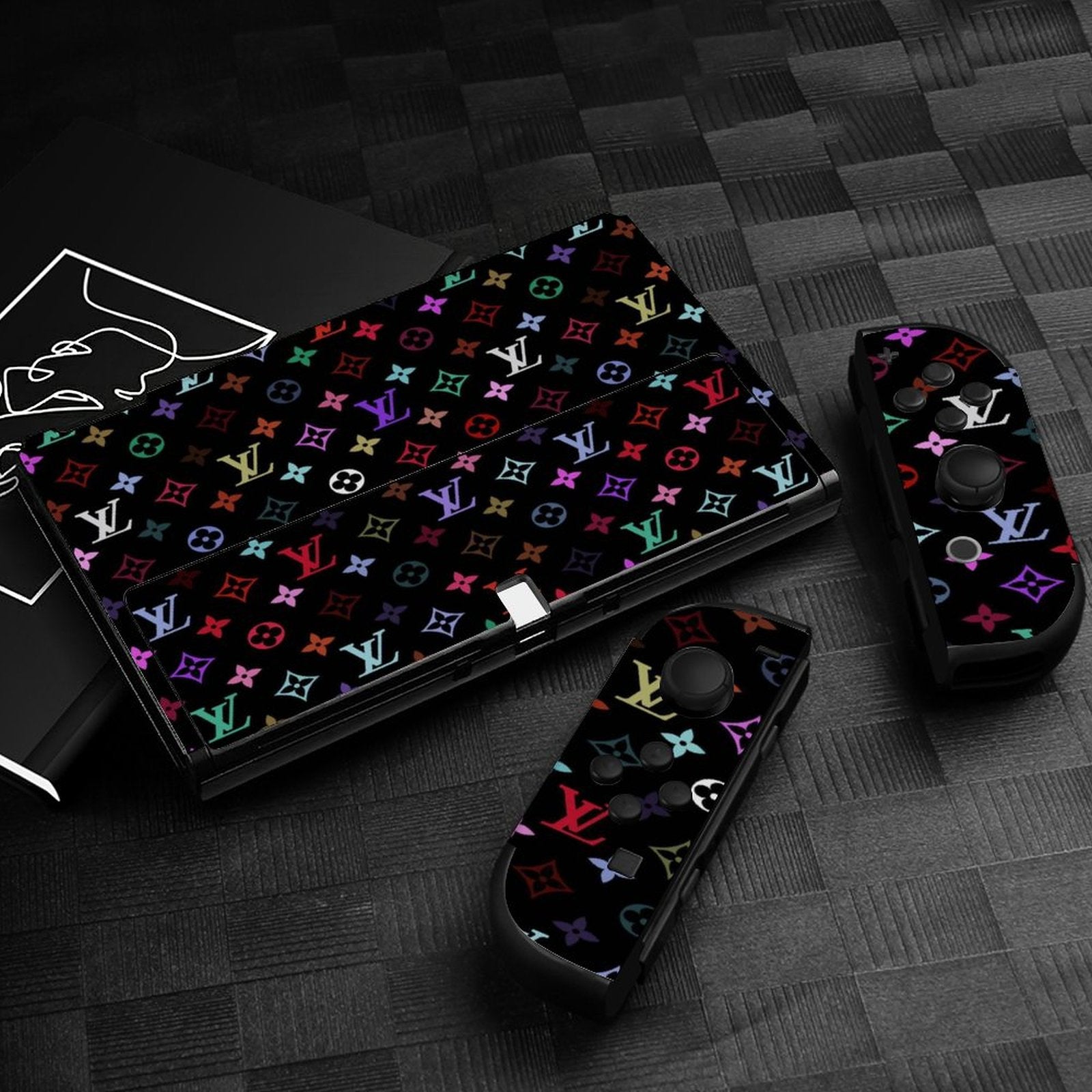 Gamer Wraps "Lui V" Sticker Set for Nintendo Switch OLED Console, Controllers, and Dock