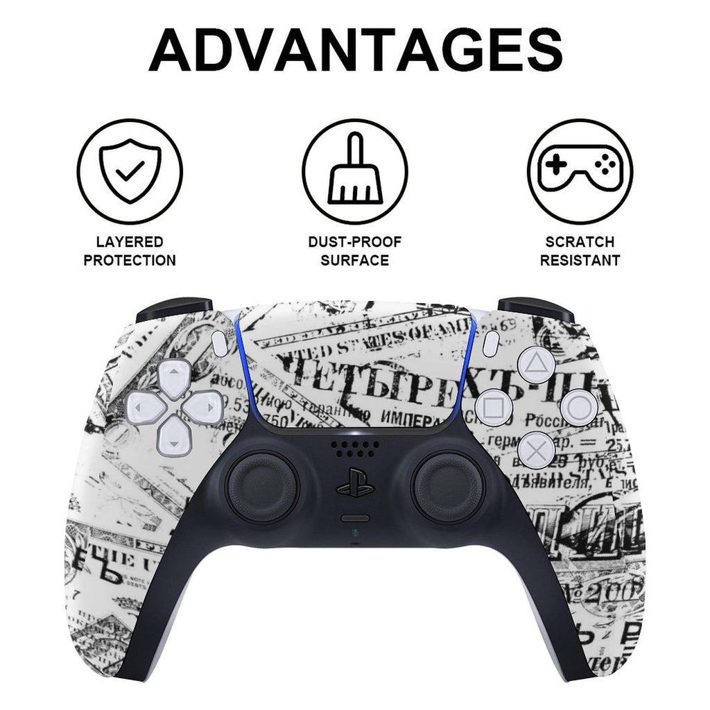 Gamer Wraps "Paper Chase" Sticker Set for PS5 Controller and Console (Digital Edition)