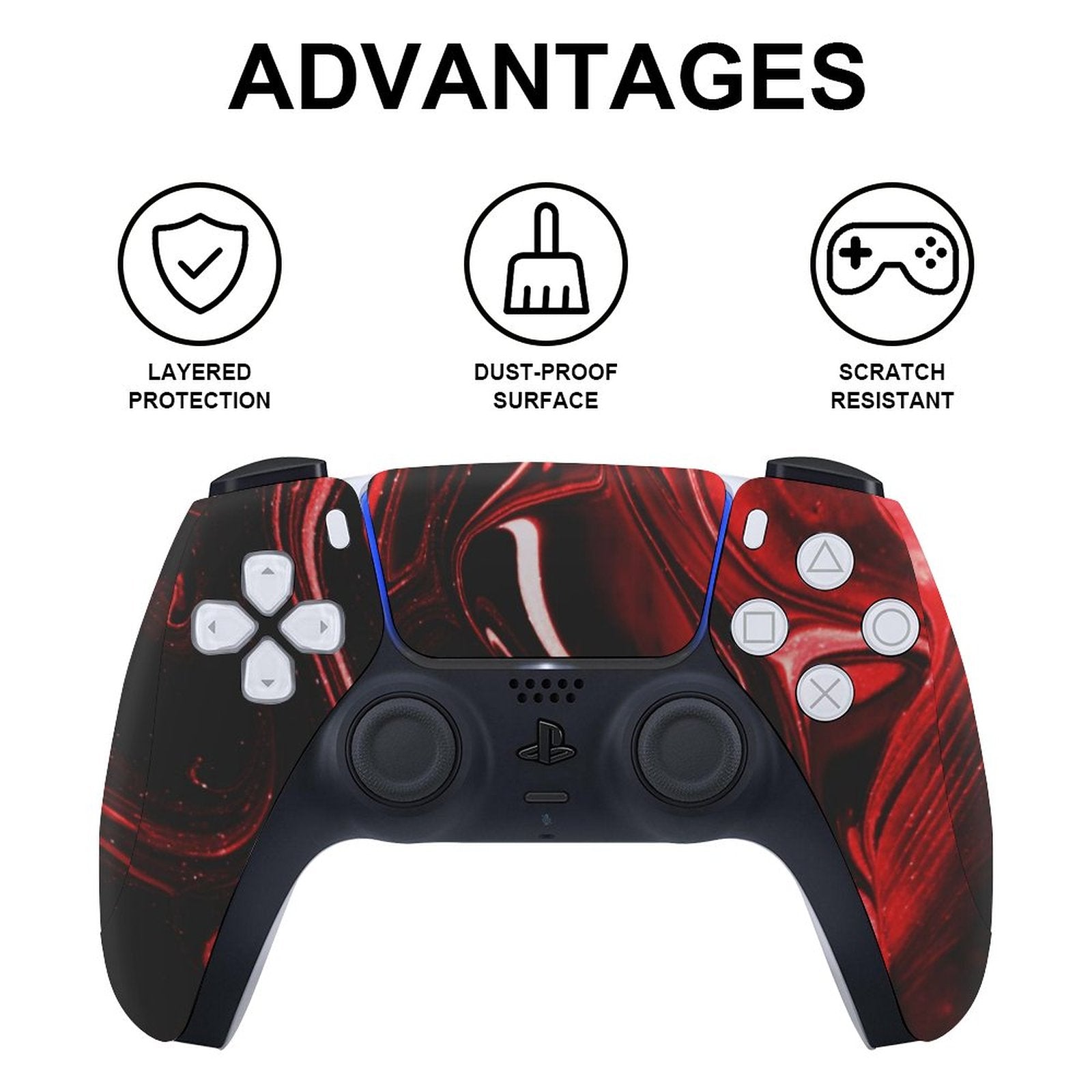 Gamer Wraps "Metallic Marble" Sticker Set for PS5 Controller and Console (Digital Edition)