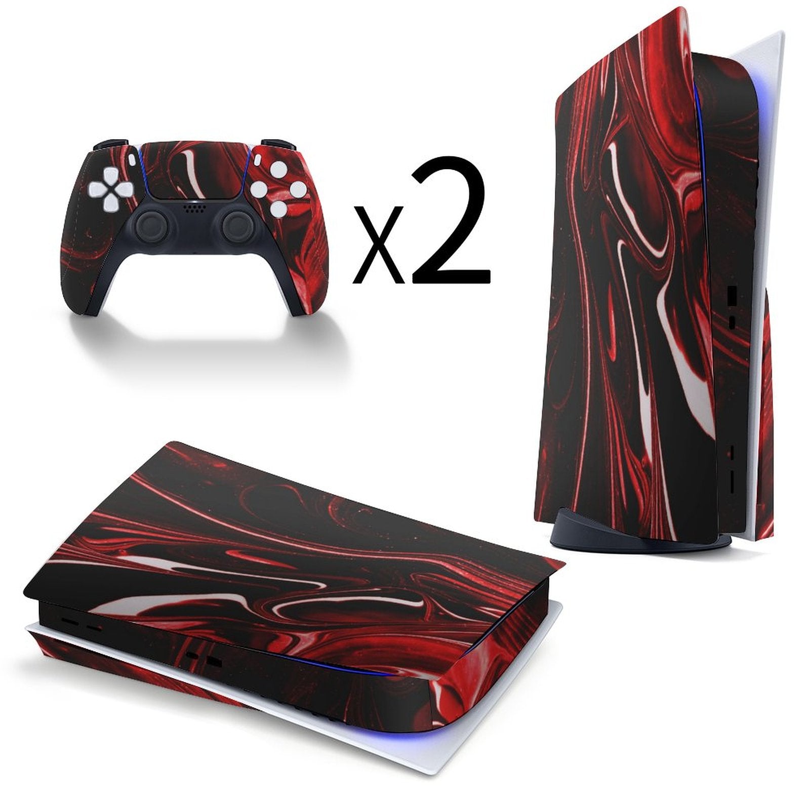 Gamer Wraps "Metallic Marble" Sticker Set for PS5 Controller and Console (Dis Version)