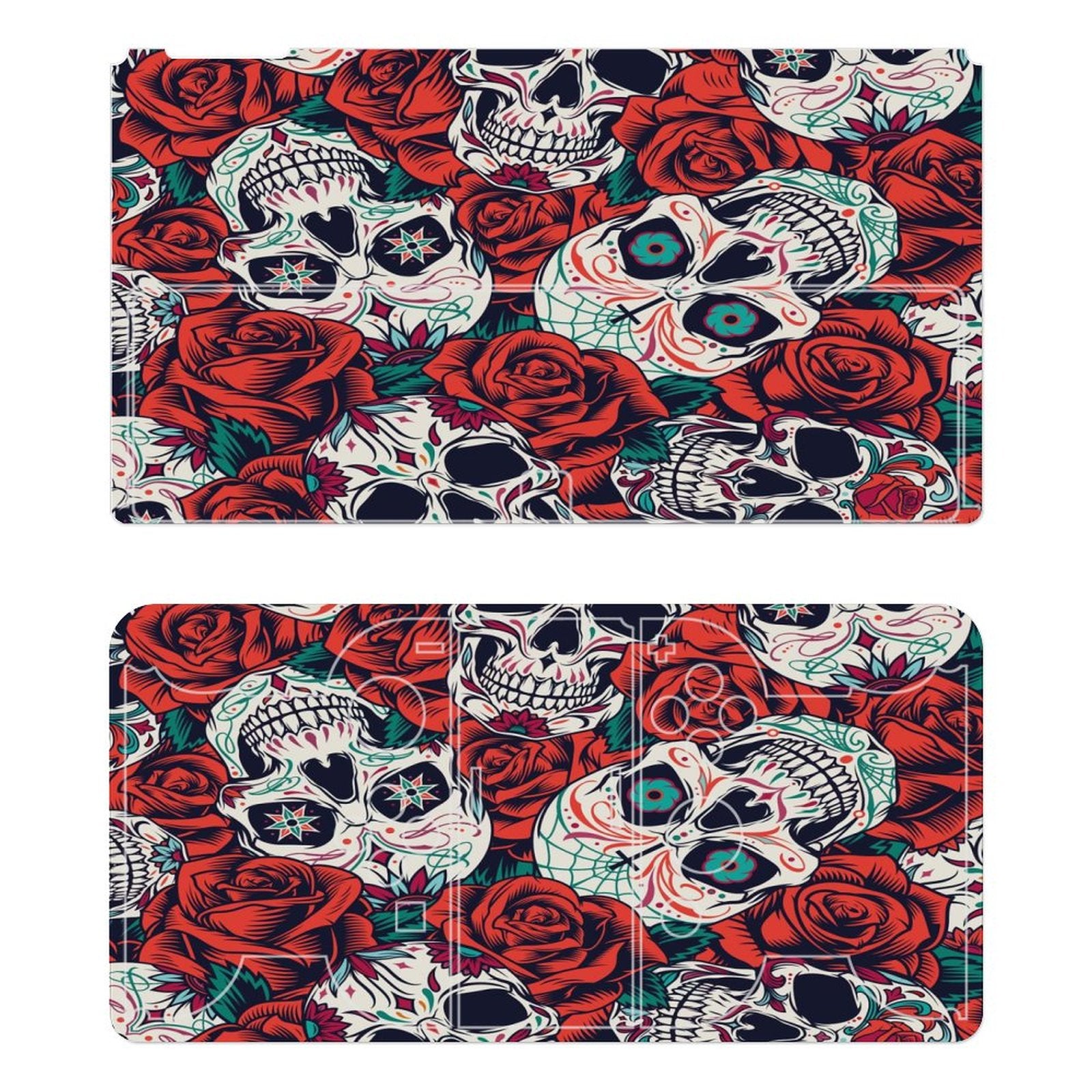 Gamer Wraps "Sugar Skull and Roses" Sticker Set for Nintendo Switch OLED Console, Controllers, and Dock