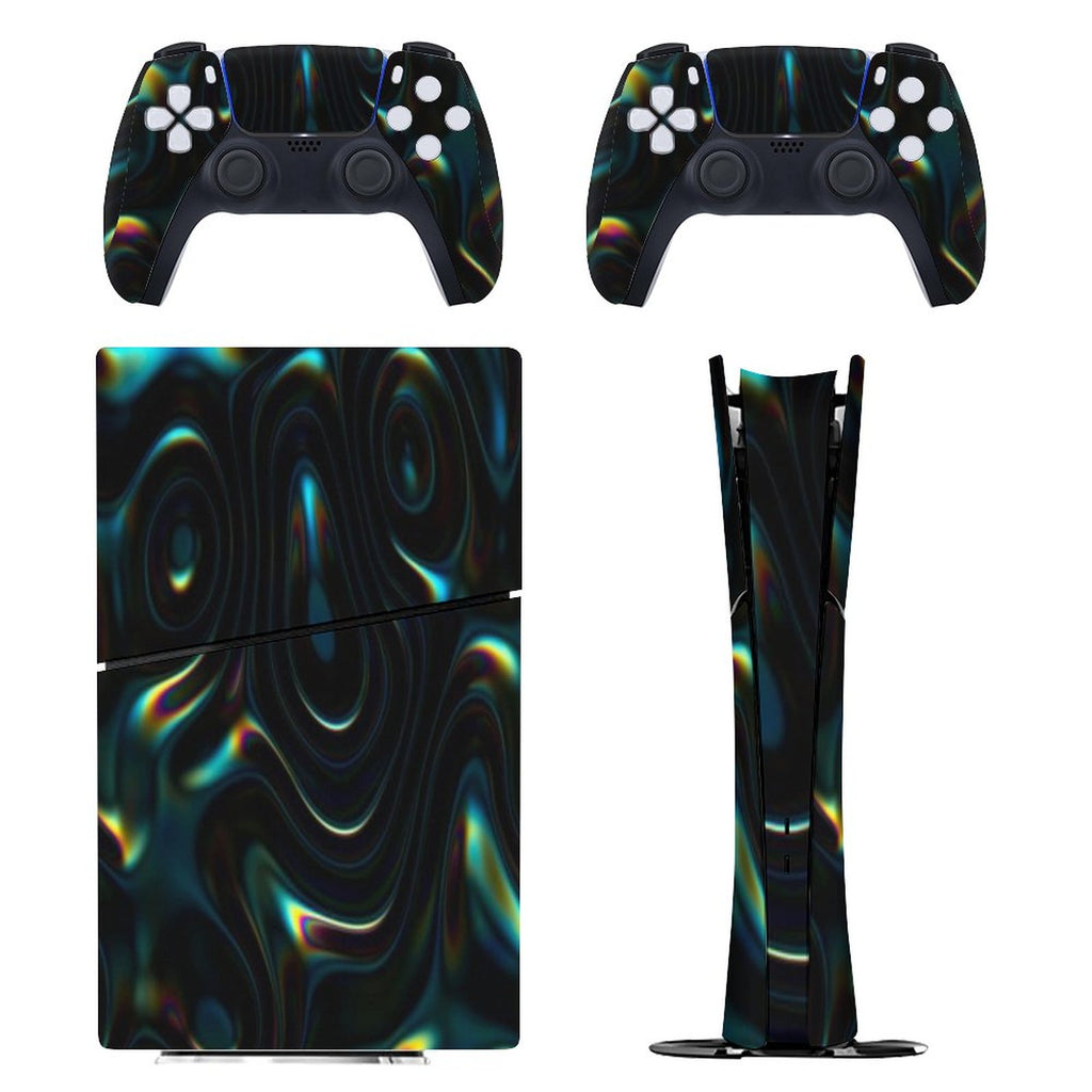 Gamer Wraps "Liquid Swirl" Sticker Set for PS5 Slim Controller and Console (Digital Edition)