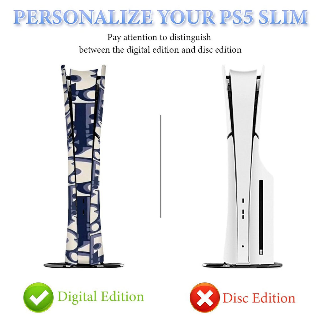Gamer Wraps "Dior" Sticker Set for PS5 Slim Controller and Console (Digital Edition)