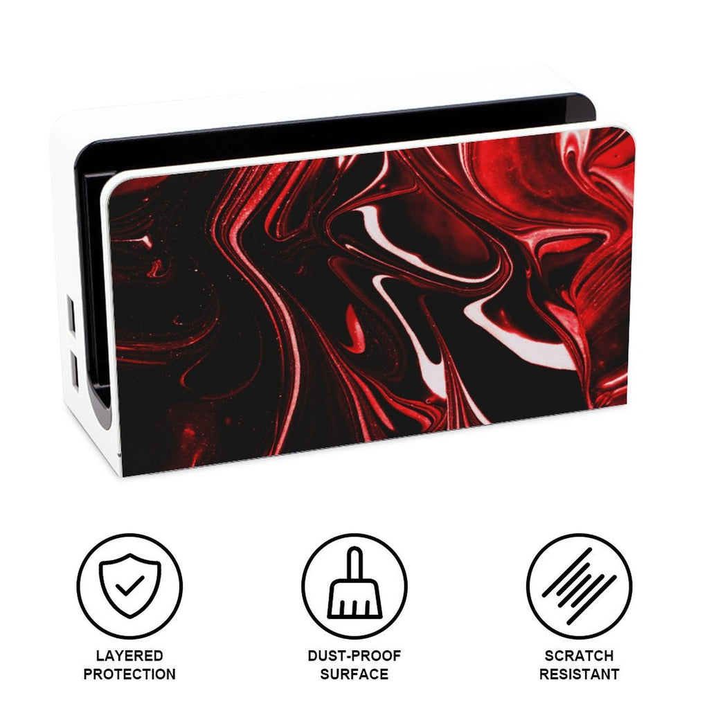 Gamer Wraps "Metallic Marble" Sticker Set for Nintendo Switch OLED Console, Controllers, and Dock