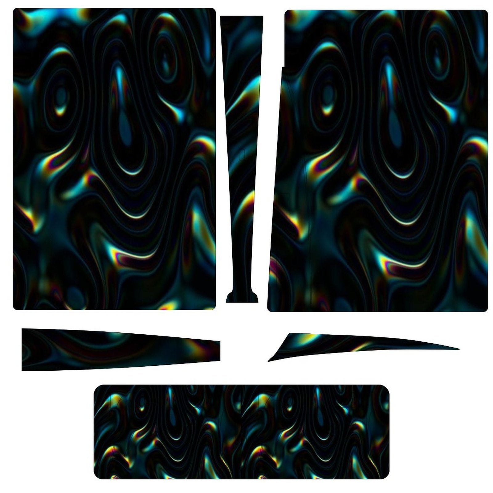 Gamer Wraps "Liquid Swirl" Sticker Set for PS5 Controller and Console (Dis Version)