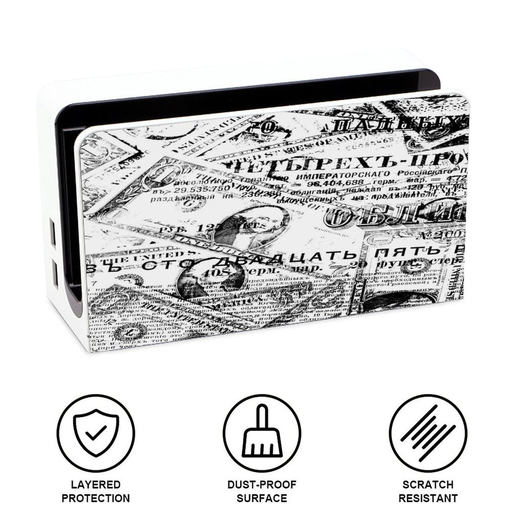 Gamer Wraps "Paper Chase" Sticker Set for Nintendo Switch OLED Console, Controllers, and Dock