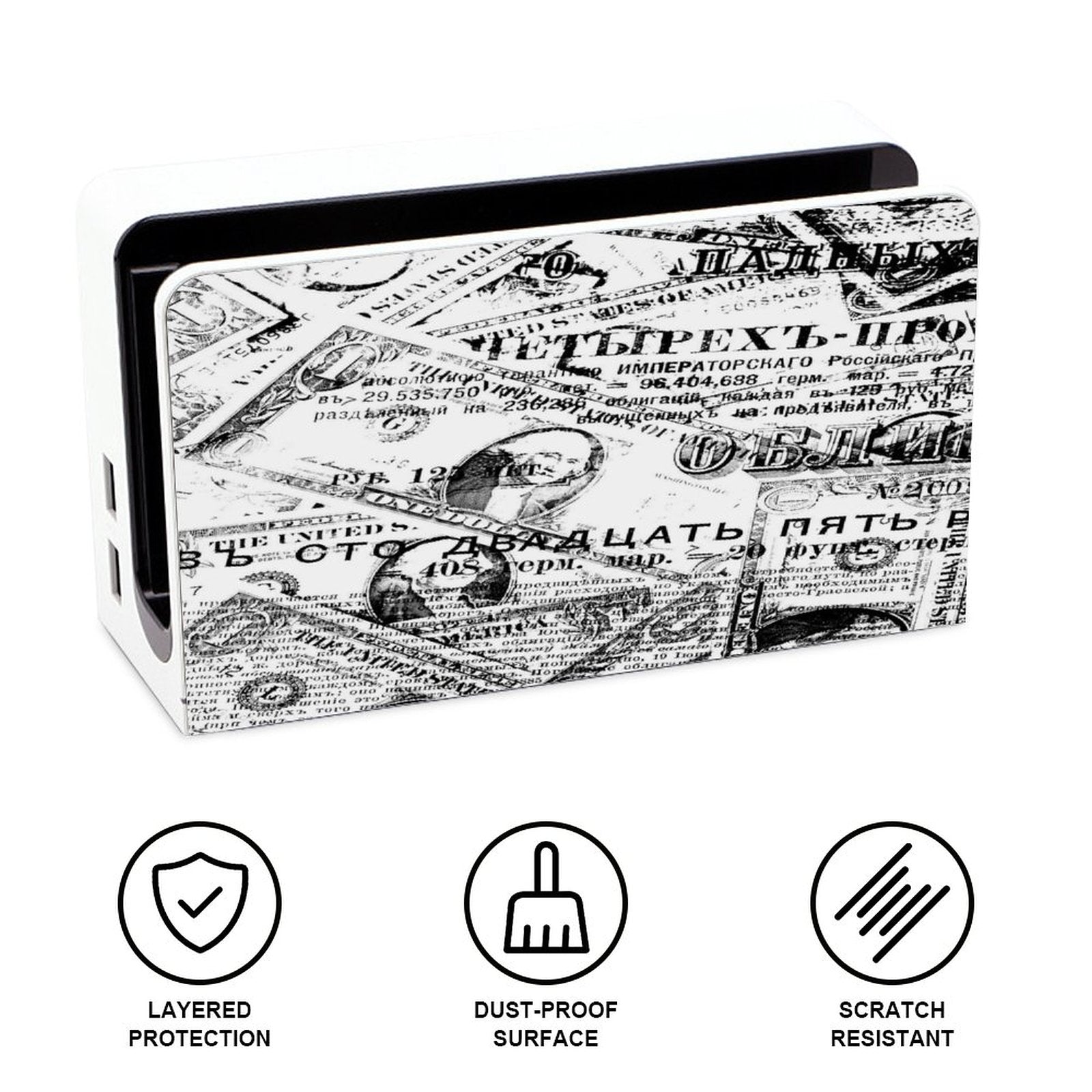 Gamer Wraps "Paper Chase" Sticker Set for Nintendo Switch OLED Console, Controllers, and Dock