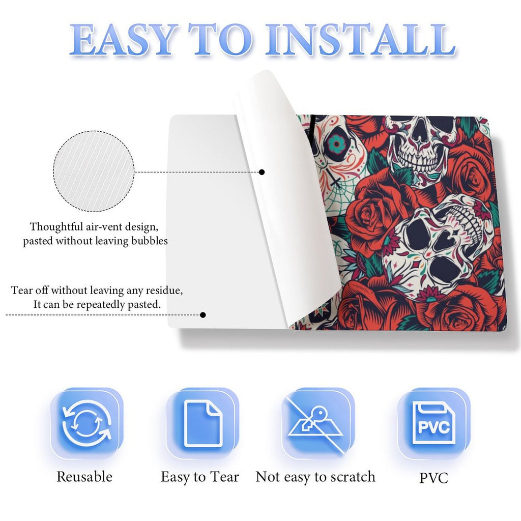 Gamer Wraps "Sugar Skull and Roses" Sticker Set for PS5 Slim Controller and Console (Digital Edition)