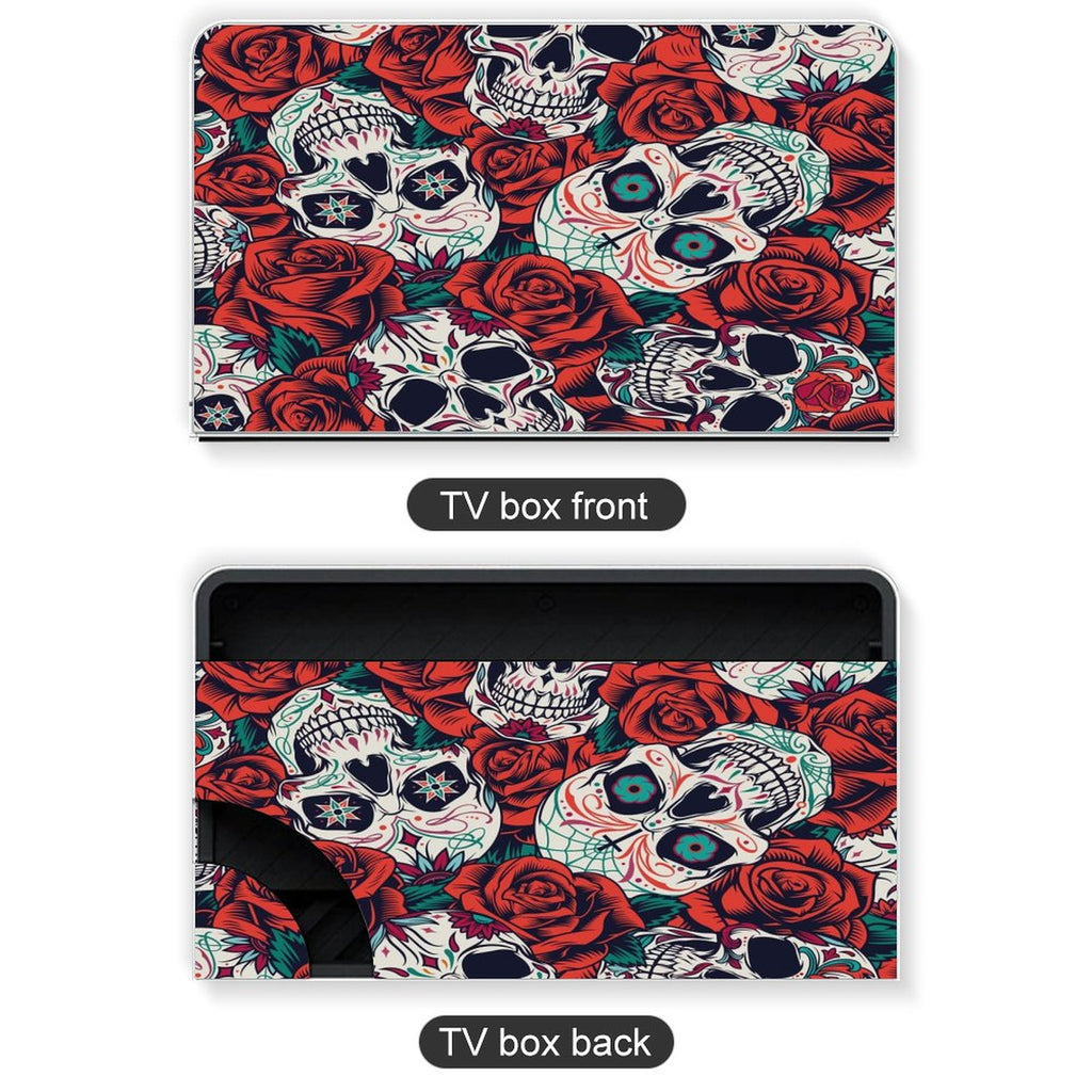 Gamer Wraps "Sugar Skull and Roses" Sticker Set for Nintendo Switch OLED Console, Controllers, and Dock