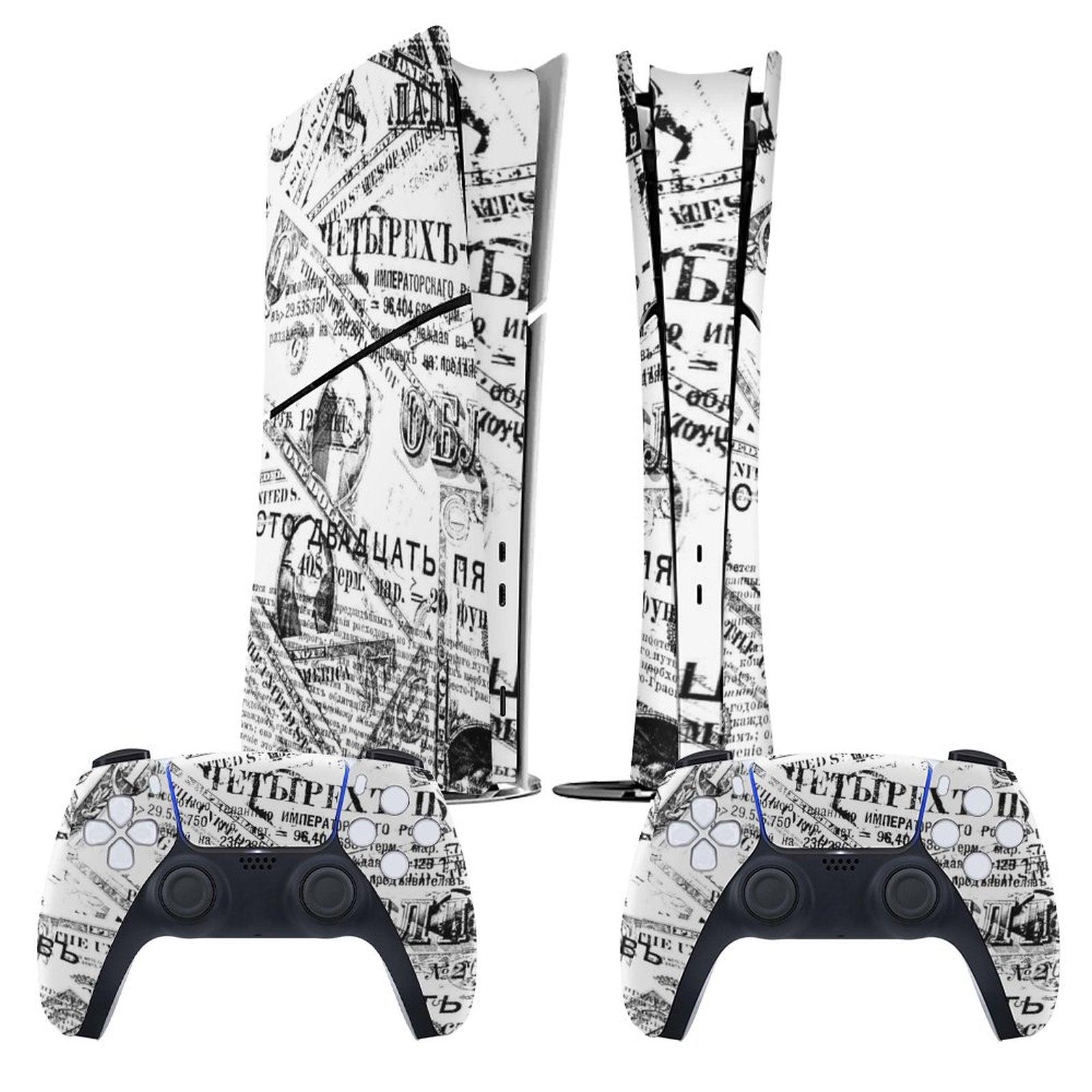 Gamer Wraps "Paper Chase" Sticker Set for PS5 Slim Controller and Console (Digital Edition)