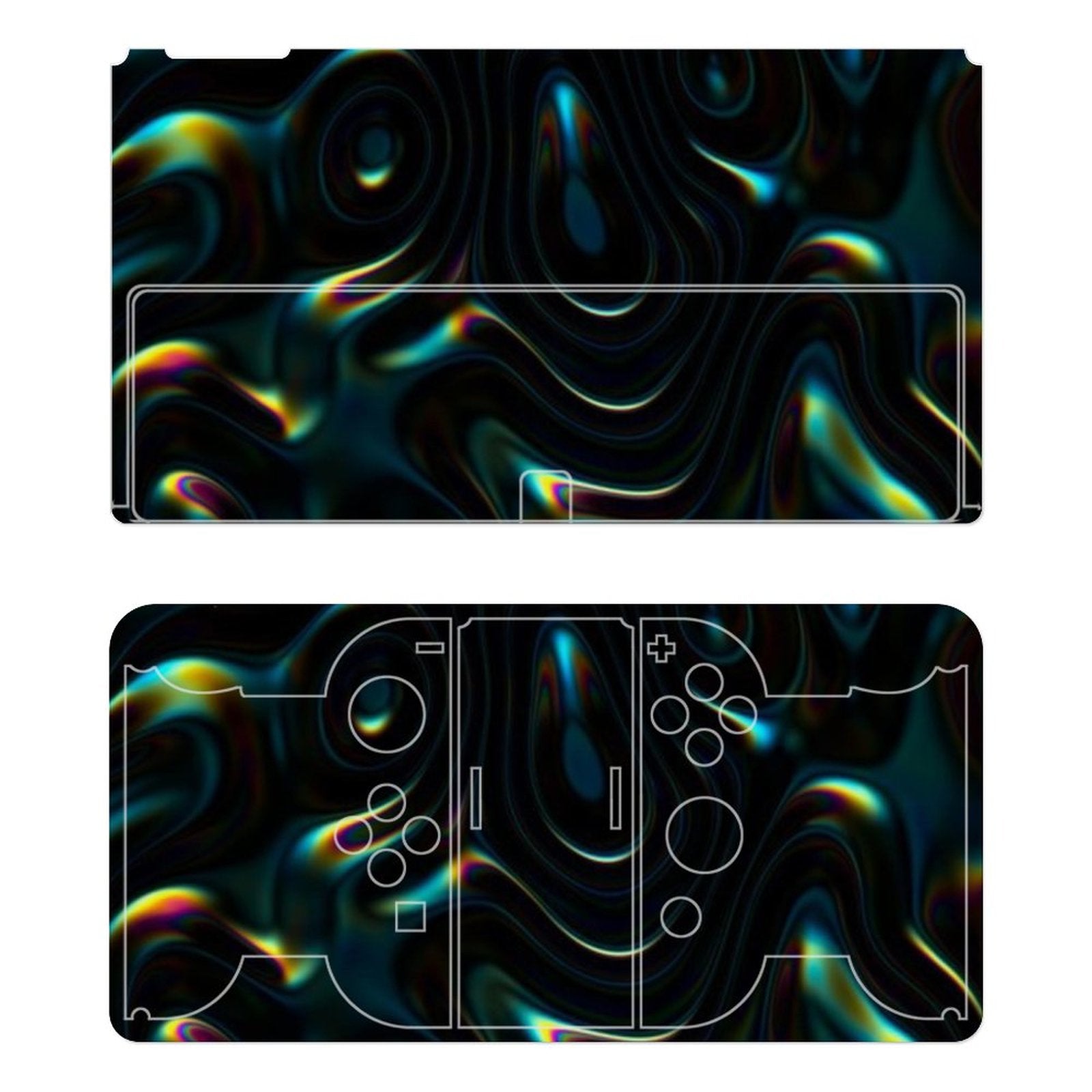 Gamer Wraps "Liquid Swirl" Sticker Set for Nintendo Switch OLED Console, Controllers, and Dock