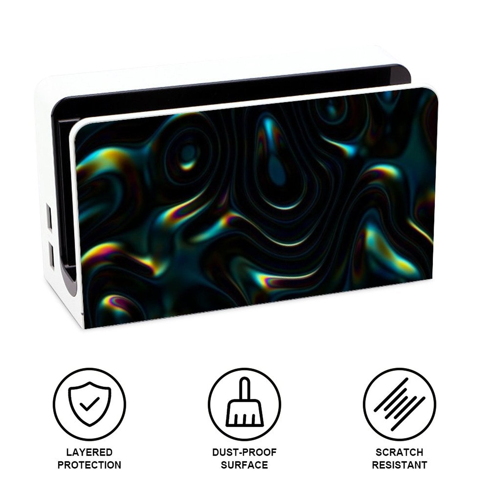 Gamer Wraps "Liquid Swirl" Sticker Set for Nintendo Switch OLED Console, Controllers, and Dock