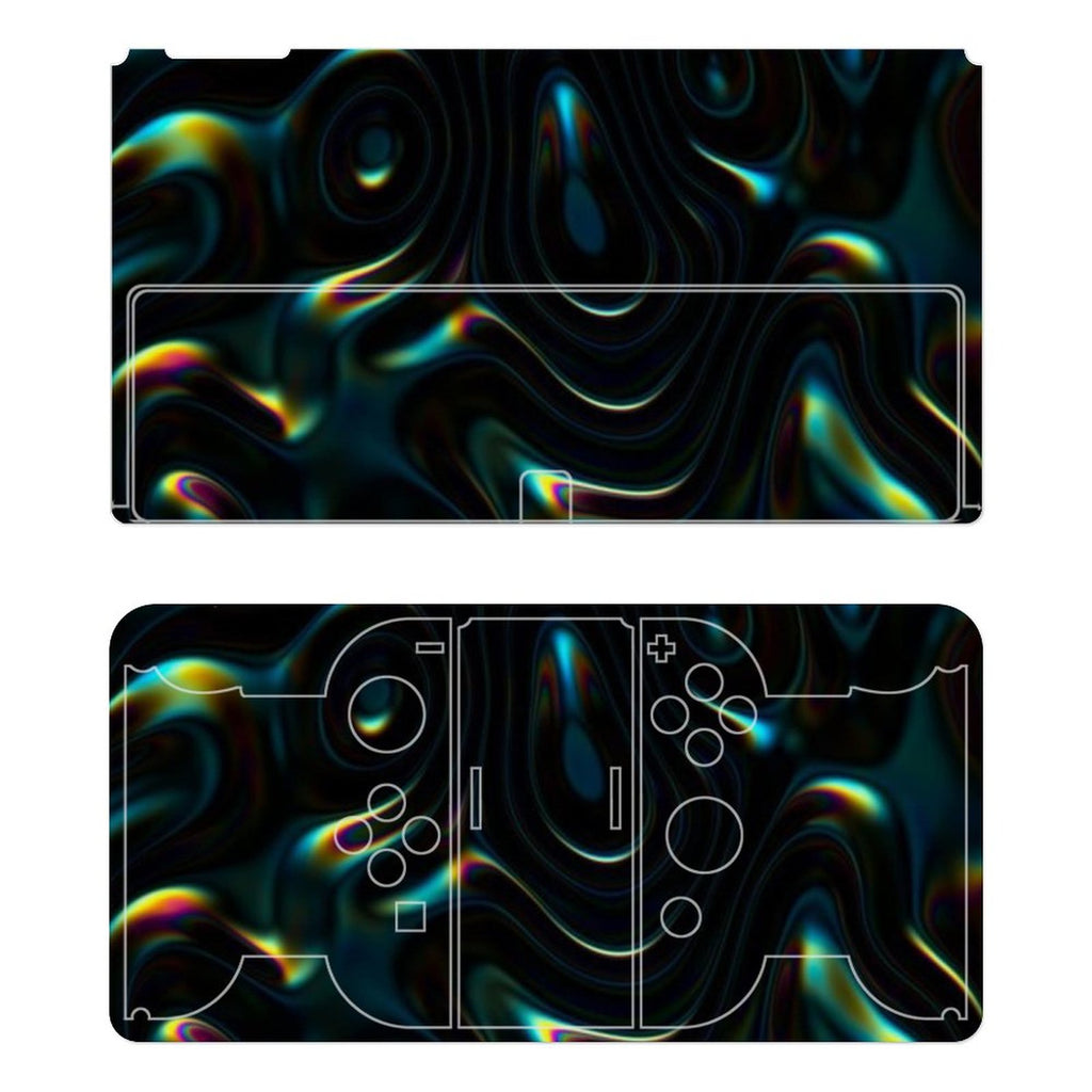 Gamer Wraps "Liquid Swirl" Sticker Set for Nintendo Switch OLED Console, Controllers, and Dock