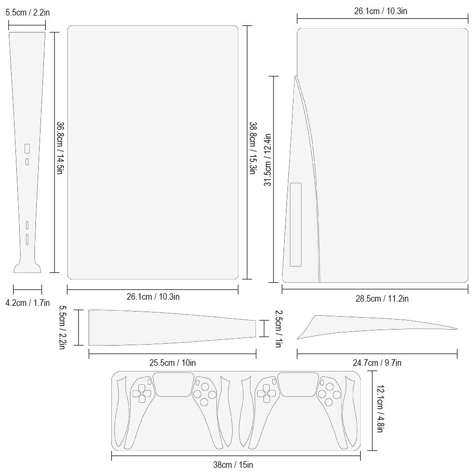 Create Your Own Custom Sticker Set for PS5 Controller and Console (Dis Version)