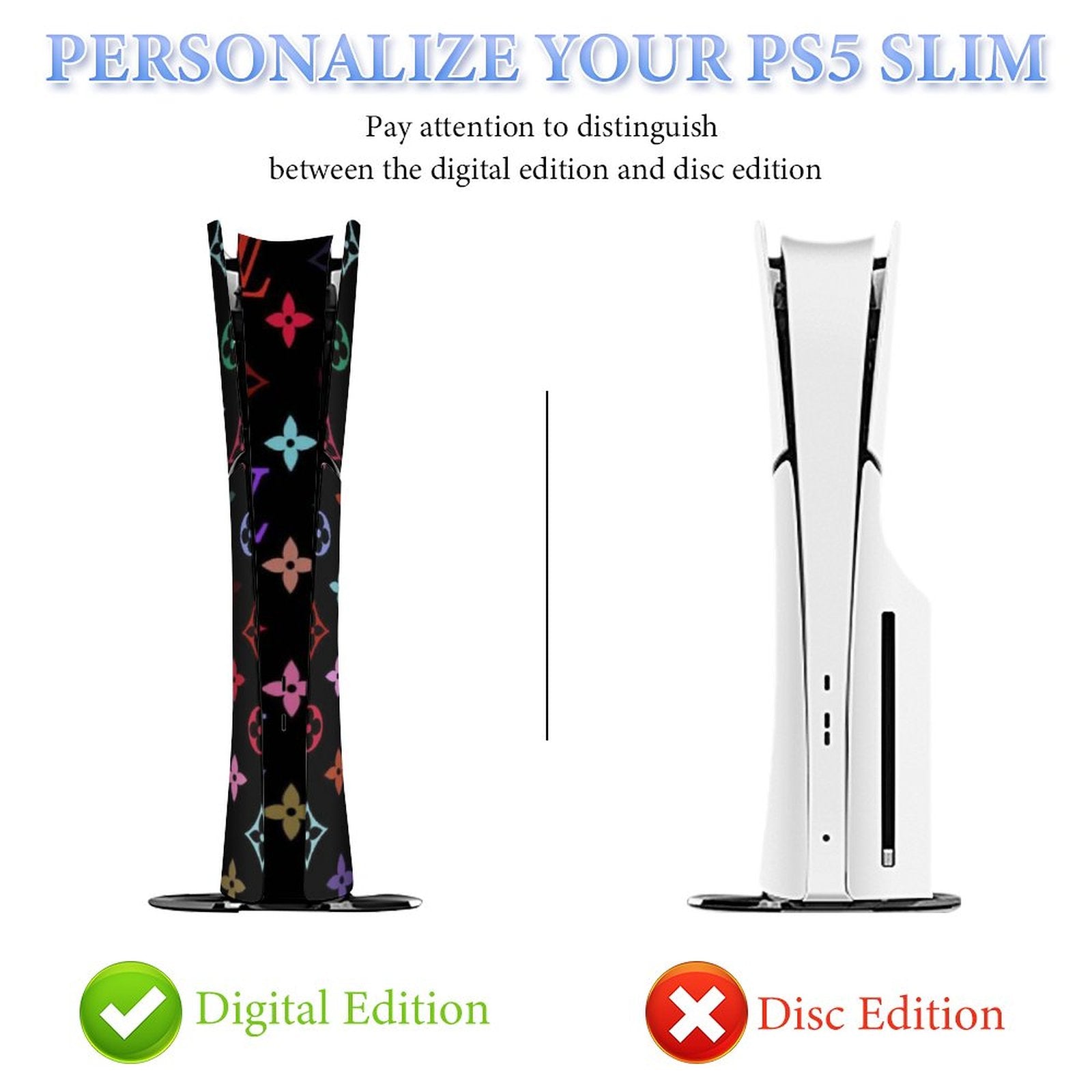 Gamer Wraps "Lui V" Sticker Set for PS5 Slim Controller and Console (Digital Edition)