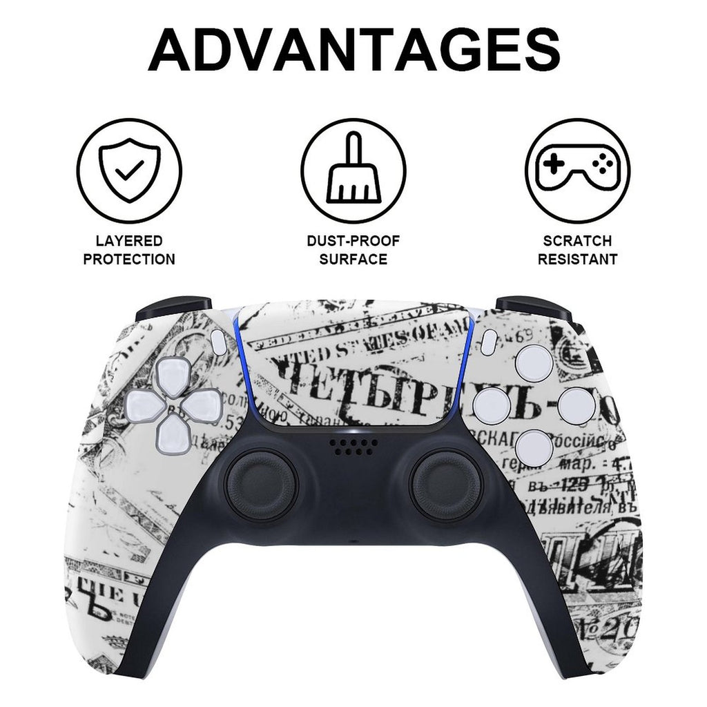 Gamer Wraps "Paper Chase" Sticker Set for PS5 Controller and Console (Dis Version)