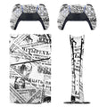 Gamer Wraps "Paper Chase" Sticker Set for PS5 Slim Controller and Console (Digital Edition)