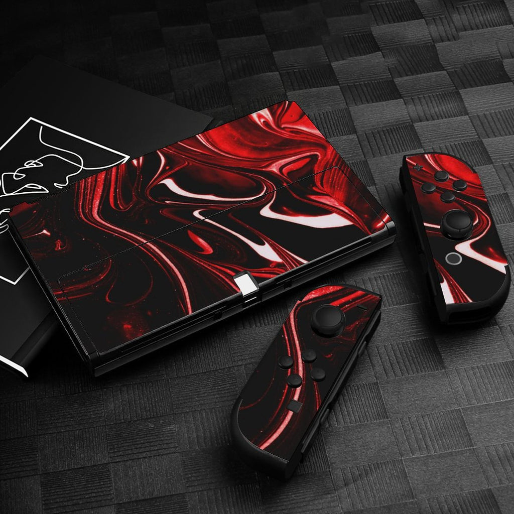 Gamer Wraps "Metallic Marble" Sticker Set for Nintendo Switch OLED Console, Controllers, and Dock