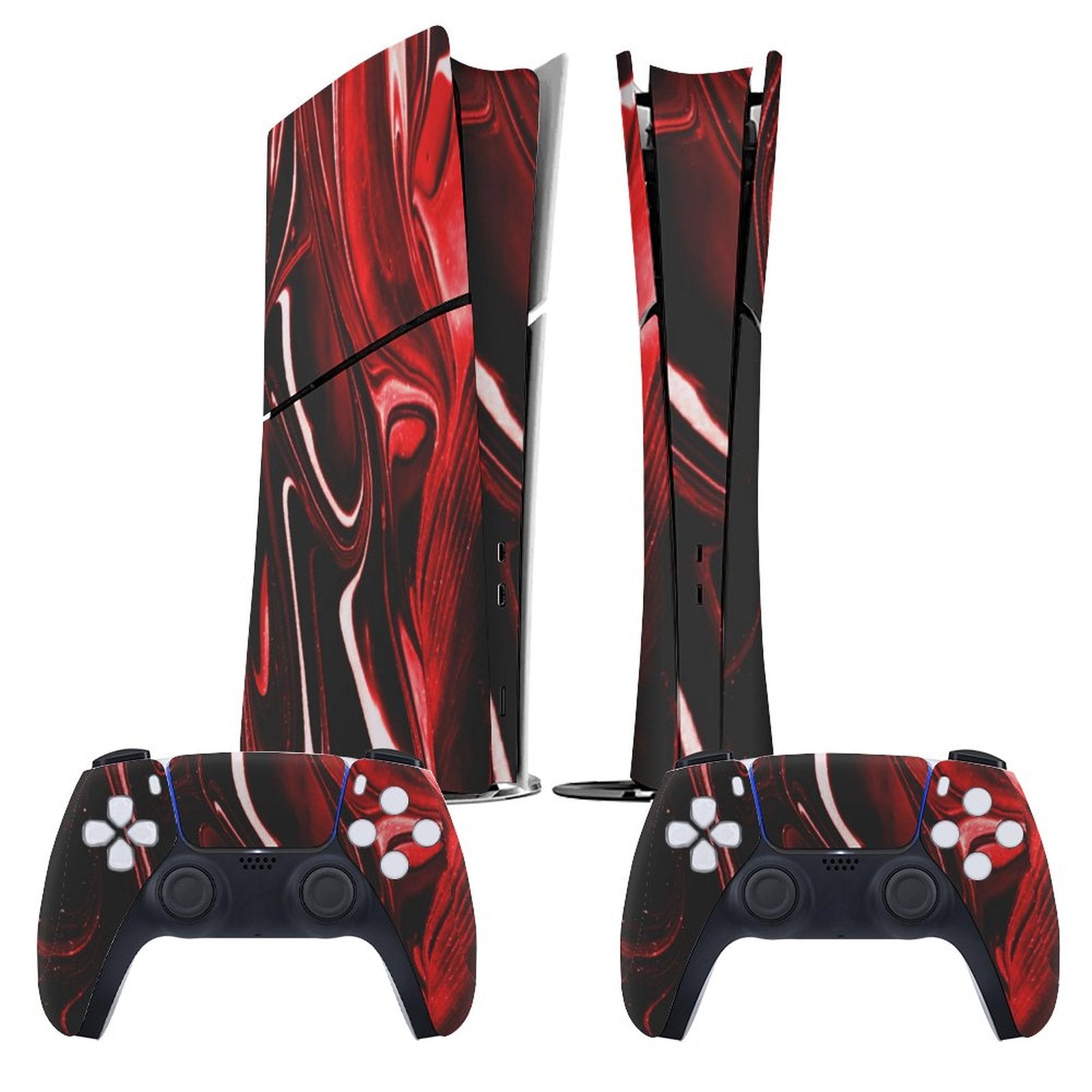 Gamer Wraps "Metallic Marble" Sticker Set for PS5 Slim Controller and Console (Digital Edition)