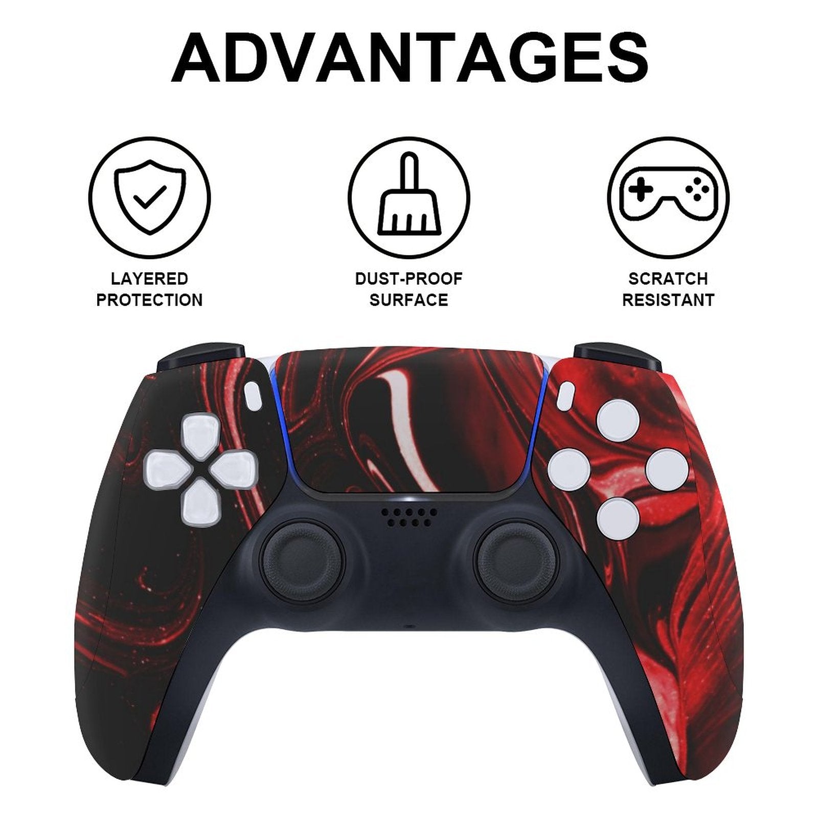 Gamer Wraps "Metallic Marble" Sticker Set for PS5 Controller and Console (Dis Version)