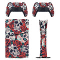 Gamer Wraps "Sugar Skull and Roses" Sticker Set for PS5 Slim Controller and Console (Digital Edition)