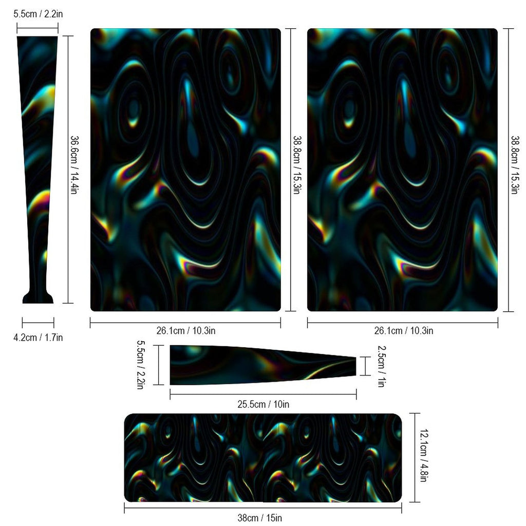 Gamer Wraps "Liquid Swirl" Sticker Set for PS5 Controller and Console (Digital Edition)